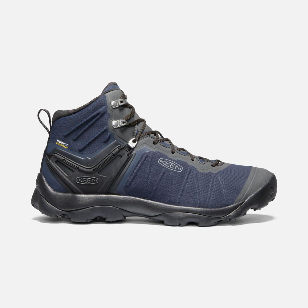 Keen Outdoor Bot Erkek Mavi/Gri - Venture Mid Waterproof - Türkiye EMGU60834